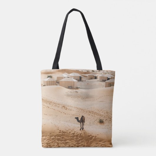 Kamelen Glamping: Marokkaanse woestijn luxe Tote Bag (Achterkant)