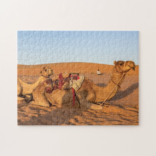 Kamelen in de Omaanse Wahiba-woestijn Legpuzzel (Horizontaal)