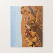 Kamelen in de Omaanse Wahiba-woestijn Legpuzzel (Verticaal)