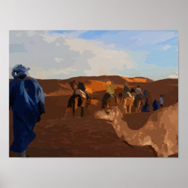 Kamelen in de Sahara Poster