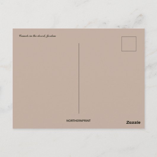 Kamelen in de woestijn in Jordanië Briefkaart (Achterkant)