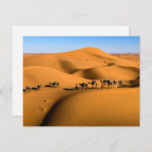 Kamelen in de woestijn onder de blauwe hemel (Voorkant / Achterkant)