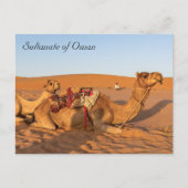 Kamelen in de woestijn van Oman Briefkaart (Voorkant)