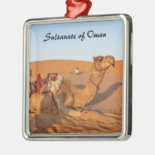 Kamelen in de woestijn van Oman Metalen Ornament (Links)