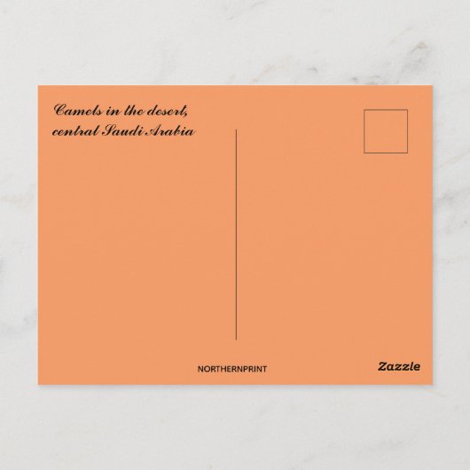 Kamelen in de woestijn van Saoedi-Arabië Briefkaart (Achterkant)