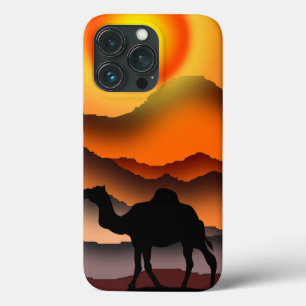 Kamelen in Woestijn Zonsondergang iPhone Case