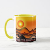 Kamelen in zonsondergang Mok - schilderen (Links)