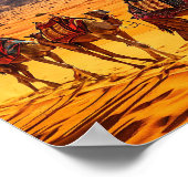 Kamelen karavaan in de woestijn poster (Hoek)