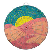 Kamelen kruisen zandduin in woestijn dartbord (Voorkant)