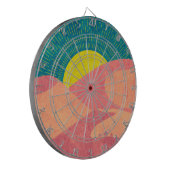 Kamelen kruisen zandduin in woestijn dartbord (Voorkant Links)