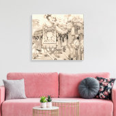 Kamelen lopen gekleed in kostuum canvas afdruk (Insitu (Woonkamer))