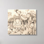 Kamelen lopen gekleed in kostuum canvas afdruk (Voorkant)