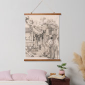 Kamelen lopen gekleed in kostuum hangend wandkleed (Slaapkamer)