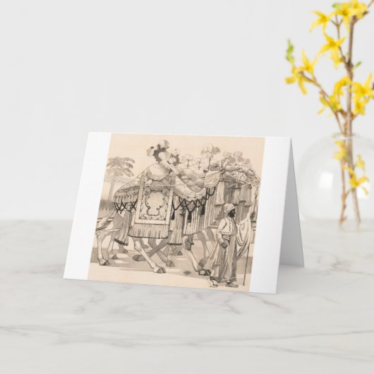 Kamelen lopen gekleed in kostuum kaart (Gele Bloem)