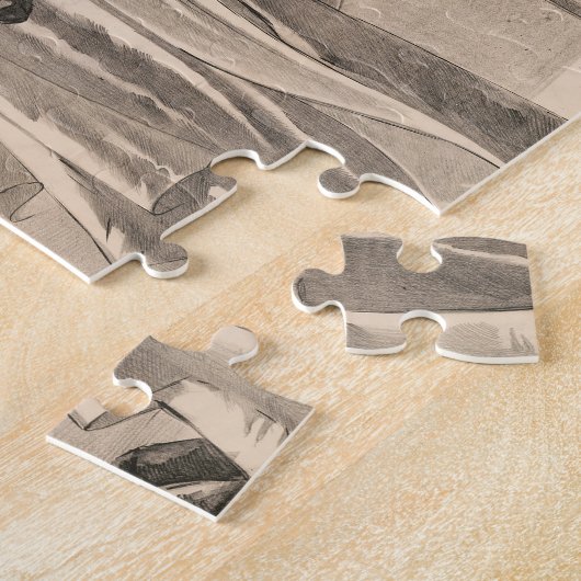 Kamelen lopen gekleed in kostuum legpuzzel (Zijkant)