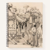 Kamelen lopen gekleed in kostuum notitieboek (Voorkant)