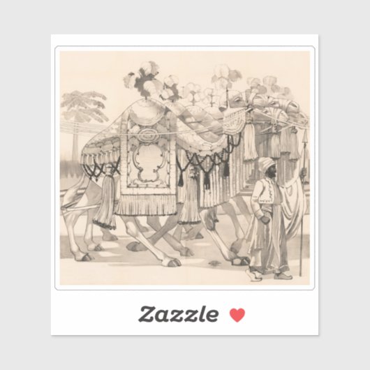 Kamelen lopen gekleed in kostuum sticker (Vel)