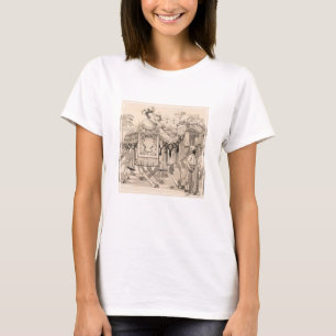 Kamelen lopen gekleed in kostuum t-shirt