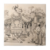 Kamelen lopen gekleed in kostuum tegeltje (Voorkant)