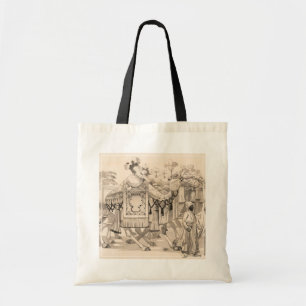 Kamelen lopen gekleed in kostuum tote bag