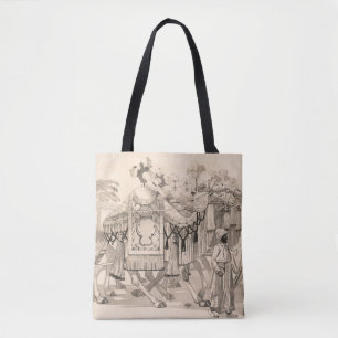Kamelen lopen gekleed in kostuum tote bag