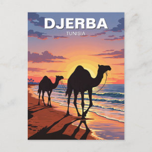 Kamelen op Djerba Island Tunesië Travel Briefkaart