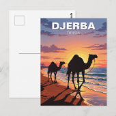 Kamelen op Djerba Island Tunesië Travel Briefkaart (Voorkant / Achterkant)