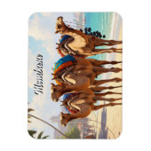 Kamelen op het strand in Mombasa, Kenia Magneet (Verticaal)