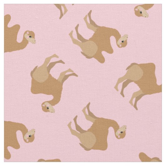 Kamelen Print stof roze (Close Up)