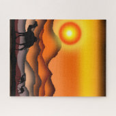 Kamelen Puzzel Zonsondergang Woestijn (Horizontaal)