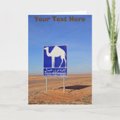 Kamelen teken, Tunesië, aanpasbaar Kaart (Voorkant)