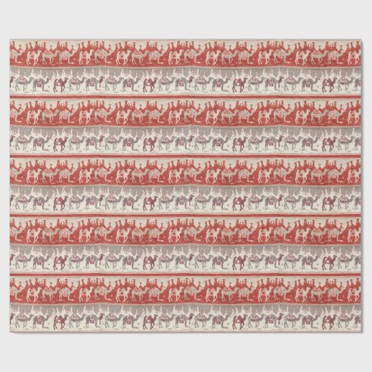 kamelen, treindruk en kamelenpatroon cadeaupapier (Vlak)