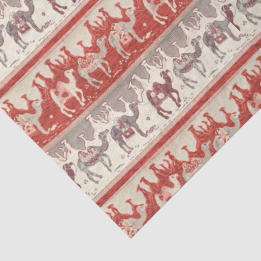  kamelen, treindruk en kamelenpatroon tissuepapier (Detail)