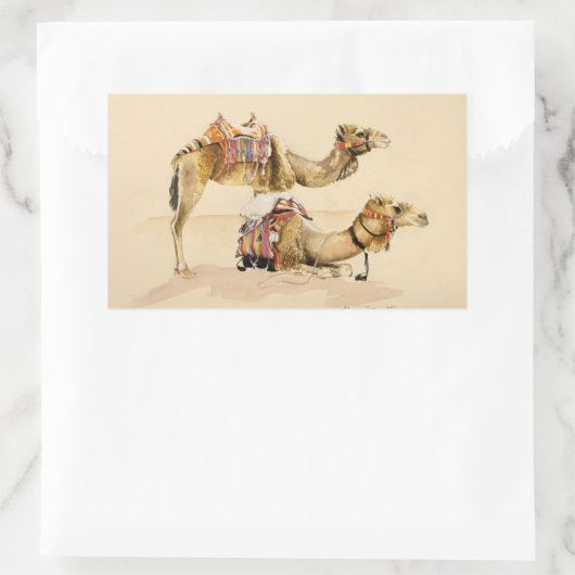 Kamelen uit Petra 2007 Rechthoekige Sticker (Tas)