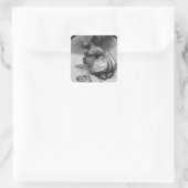 kamelen vierkante sticker (Tas)