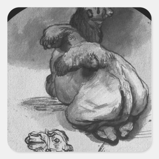 kamelen vierkante sticker (Voorkant)