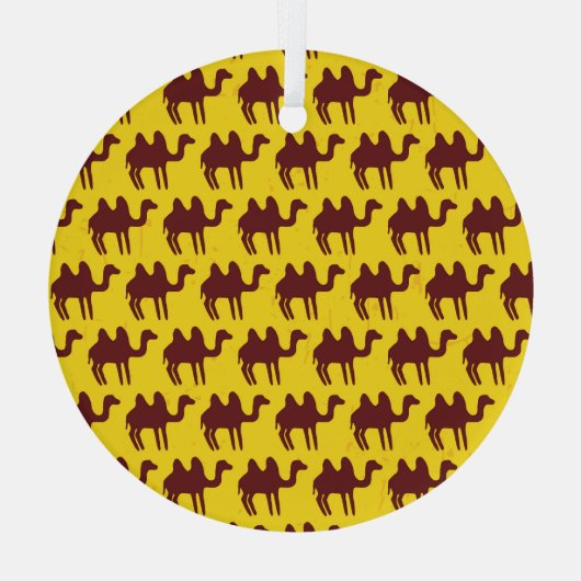  kamelen: woestijngeïnspireerd patroon. glas ornament (Achterkant)