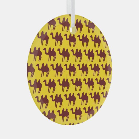  kamelen: woestijngeïnspireerd patroon. glas ornament (Voorkant Rechts)