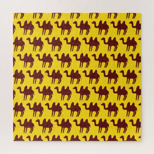 kamelen: woestijngeïnspireerd patroon. legpuzzel (Verticaal)