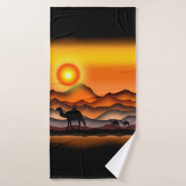 Kamelenbadhanddoek Sunset Desert Badhanddoek