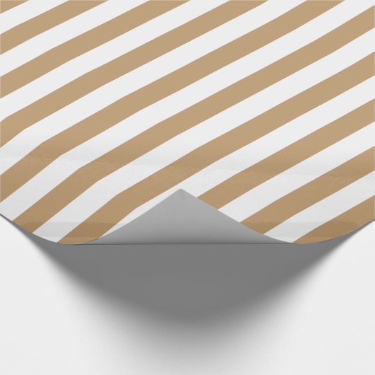 Kamelenbruin/witte streep cadeaupapier (Hoek)