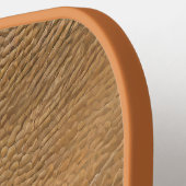 Kamelenkleurige lederen achtergrond pickleball paddle (Links Detail)