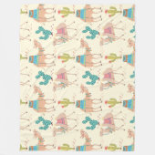 kamelenpatroon, cactus-patroon, woestijnafdruk fleece deken (Voorkant)