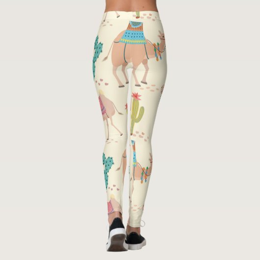 kamelenpatroon, cactus-patroon, woestijnafdruk leggings (Achterkant)