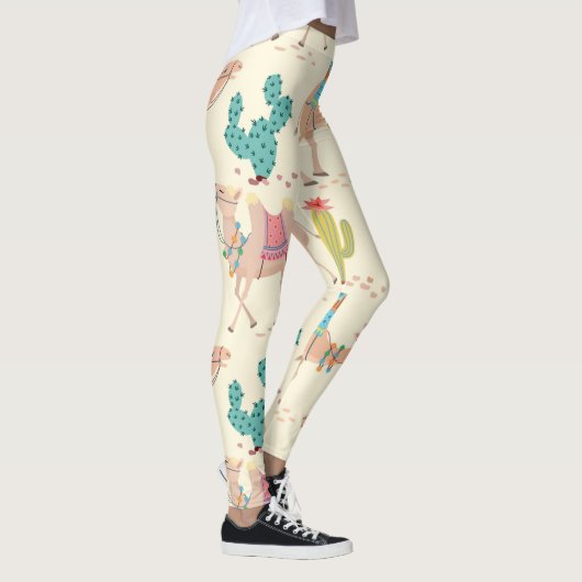 kamelenpatroon, cactus-patroon, woestijnafdruk leggings (Rechts)