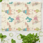 kamelenpatroon, cactus-patroon, woestijnafdruk theedoek (Gevouwen)