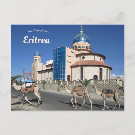 Kamelentrein in Keren Eritrea Briefkaart (Voorkant)