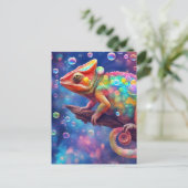 Kameleon 2 bubbels briefkaart (Staand voorkant)