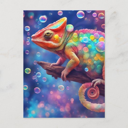 Kameleon 2 bubbels briefkaart (Voorkant)
