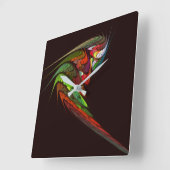 Kameleon Abstract Kunst Vierkant Vierkante Klok (Hoek)
